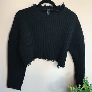 Black crop sweater